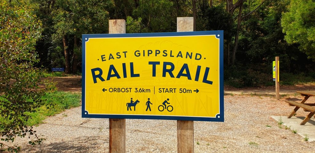 Gippsland Rail trial sign
